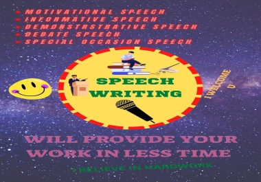 I will write spectacular speech/presentation, motivational speech
