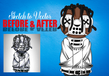 I will convert your sketch to vector art