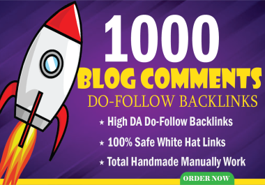 I will do 1000 dofollow blog comment SEO backlinks off page service high da pa