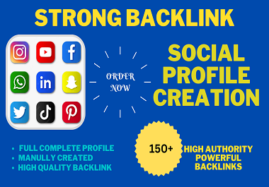 I will do 150 social profile creations backlink for your website
