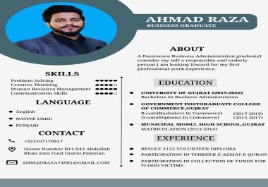 I Will Design & Craft Modern Eye catching Resume For You.