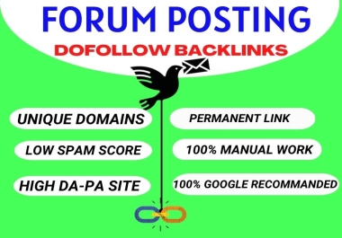 I will provide 80 forum posting backlinks to high da pa websites