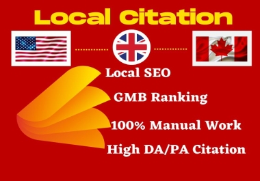 I will do top 70 USA UK CANADA local citations and directory submission