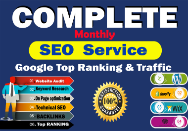 I will provide complete monthly SEO service with high quality white hat backlinks