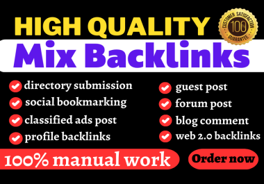 I will provide HQ 300 Dofollow Mix Backlinks for google top ranking
