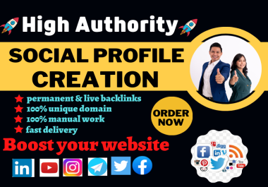 I will do 100 social media profile creation backlinks