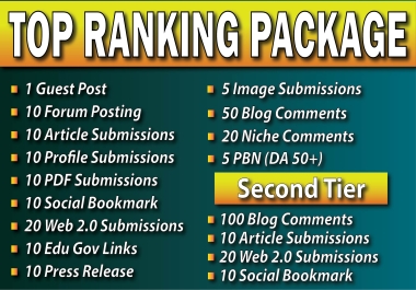 Top ranking SEO backlinks package boost your sites on google with white hat SEO