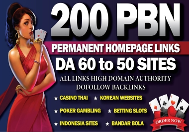 Create 200 PBN DA 60 to 50 HomePage Aged PBNs Backlinks Dofollow Quality Links
