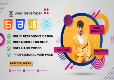 I will do responsive web design and front end web development for full website