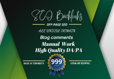 I will do 999 High Quality blog comment SEO backlinks link building