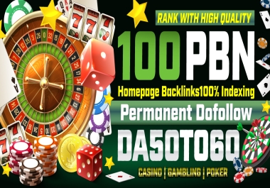 100 High DA Homepage Poker PBN BackLinks To Rank 1st