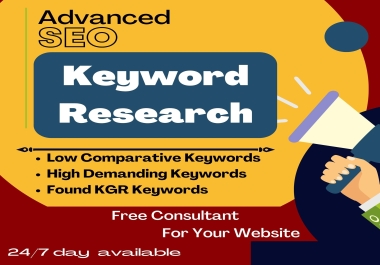 I will do best kgr keyword research using semrush and ahrefs based on your competitors.