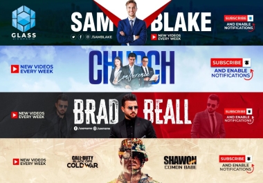 1 Social Media cover or banner Youtube banner, Facebook cover, Social media header