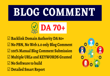 Manual 10 Blog Comments Backlinks DA 70+
