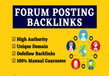 30 Forum Backlinks Unique Domain Manual Forum Posting Service