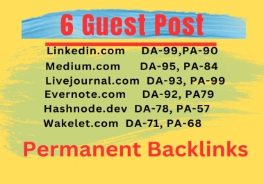 Guest post by Linkedin,  Medium,  Livejournal,  Evernote,  Hashnode,  Wakelet