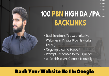 Rank your website with 100 PBN BACKLINKS DA/PA 50+ in cheap price