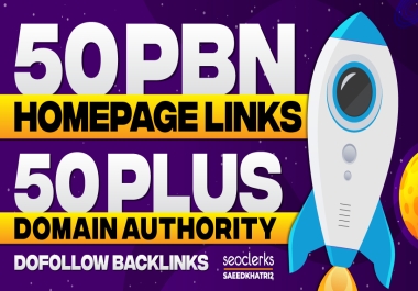50 homepage links 50 plus domain authority dofollow backlinks