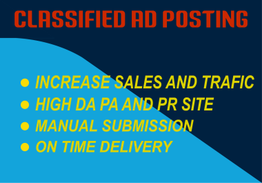 I will post 100 ads on top ad posting sites manually