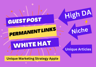 Get 10 guest posts backlinks & niche articles link with link building service in high quality DA 70+