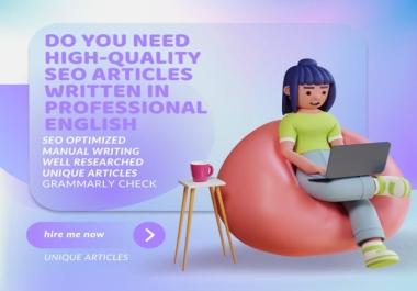 I will create highquality SEO articles in english