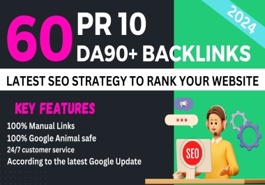 Seocheckout Unique 60 Manual 90+ DA PR9,  PR10 Backlinks Service 2025