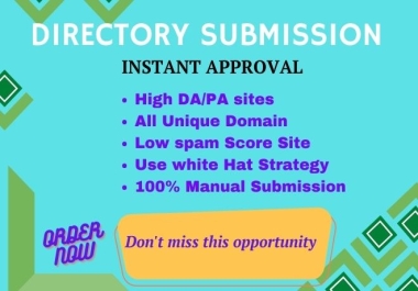 100 Directory Submission from High Quality Sites