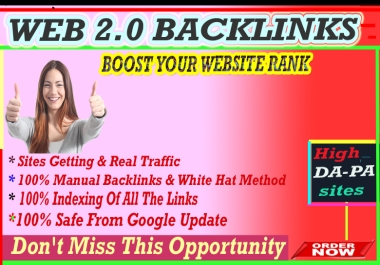 I Will provide 25 Web 2.0 AD 90+ high quality permanent backlinks Boost your website