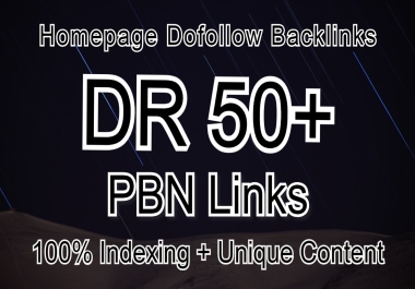 50 Permanent DR 50+ Homepage PBN Dofollow Backlinks