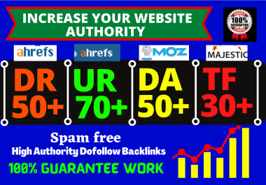 Increase Ahrefs DR 50+ UR 70+ DA 50+ PA 30+ TF30+ CF 40+ and Improve Website Rankings