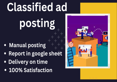I will build 90 classified ads on top ad posting sites