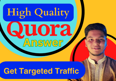 Targeted Website Traffic 40 High Quality Quora Answer With SEO Clickable Backlinks