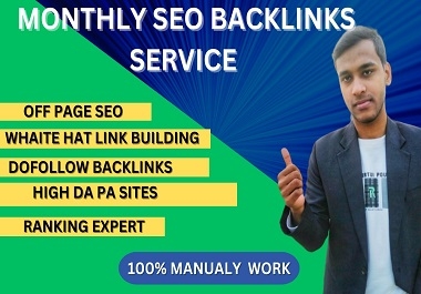 I will do monthly link building SEO service hq backlinks get google traffic