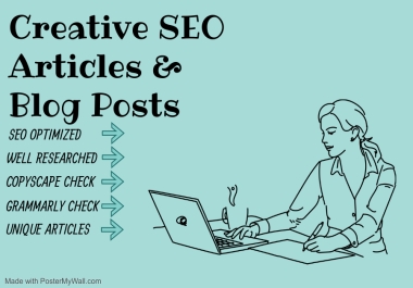 I will do creative SEO article writing or blog post in 24 hours