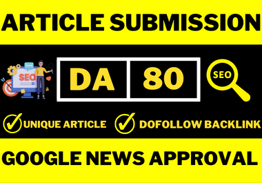 I will do 100 Manually Article Submission contextual SEO Backlinks