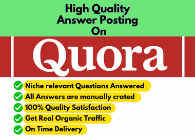 Quora Answer Posting for your website to increase organic traffic & get ranking on Search Engines