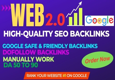 I will build 45 High Authority Dofollow web 2.0 Backlinks for your website ranking.