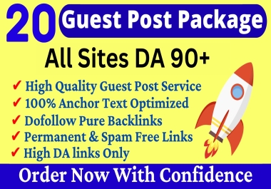 I Will SEO 20 Guest Posts And Guest Posting Dofollow Backlinks On High Quality Websites