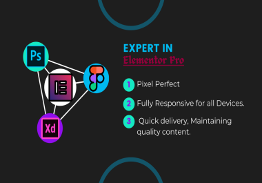 I will do xd,  PSD,  figma to elementor template,  using page builder,  or element pro
