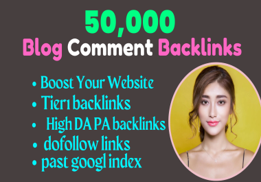 I will create 50,000 live dofollow blog comment backlinks off page seo service