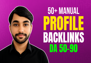 build 50 manual high DA profile backlinks for SEO