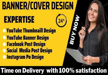 I will design banners,  channel art and social media posts