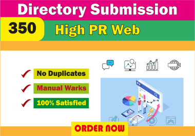 I will create 350 directory submission SEO Backlinks for website ranking