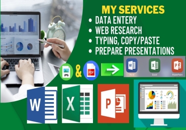 Do Data Entry,  Copy and Past,  Professionally in MS Word and MS Excel