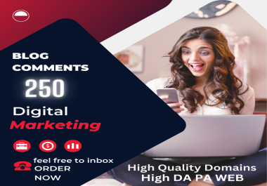 I will offer 250 manual dofollow blog remarks with high da pa