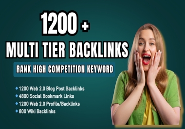 Rank Faster with 1200 Plus Powerful Multi-Tier SEO Backlinks