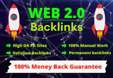 Ranked your website easily with DA 50-80+ web2.0