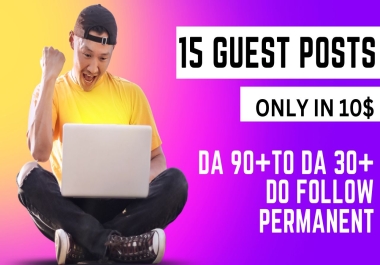 I will publish 15 guest post with dofollow seo backlinks