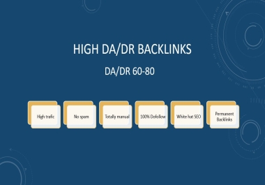 100 high da/dr 70-100 permanent manual dofollow backlinks