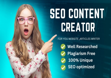 I will be your SEO content creator for your website and Article writer
